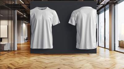 A high-resolution mockup of a white t-shirt with a full-front design, shown against a dark background to highlight the t-shirt and design Wall mural